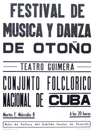 Festival de música y danza de otoño, Conjunto Folclorico Nacional de Cuba, Teatro Guimera