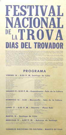 Festival Nacional de la Trova, días del Trovador, mar.