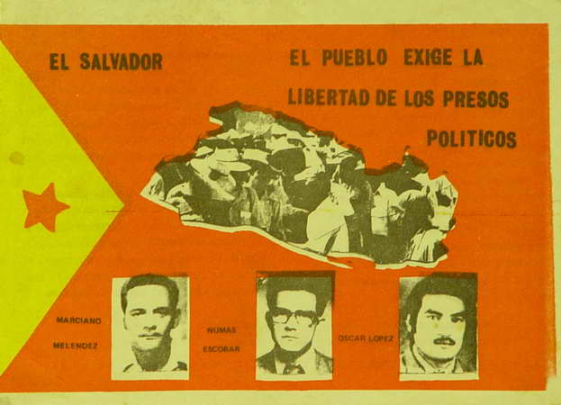 El Salvador. El pueblo exige la libertad de los presos políticos Marciano Meléndez, Numas Escobar, Oscar López
