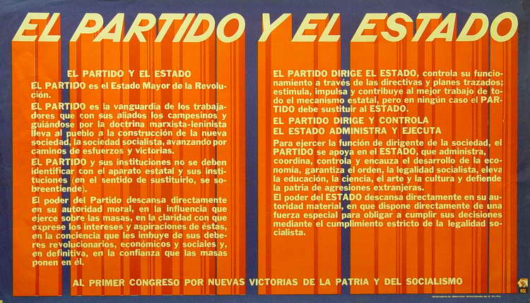 El Partido y el Estado. El Partido y el Estado. El Partido es el Estado mayor de la Revolución. El Partido es la vanguardia...