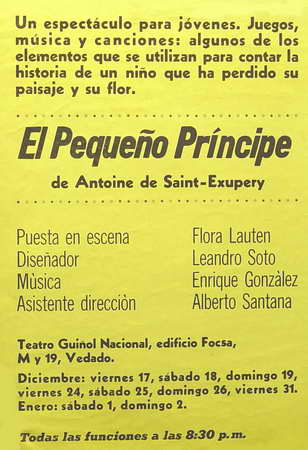 El Pequeño Principe de Antoine de Saint-Exupery. Un espectáculo para jóvenes. Juegos, música y canciones: algunos de los elementos...