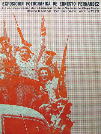 Exposición fotográfica de Ernesto Fernández. En conmemoración del 18 aniversario de la victoria de Playa Girón. Museo Nacional. Pequeño Salón. Abril de 1979