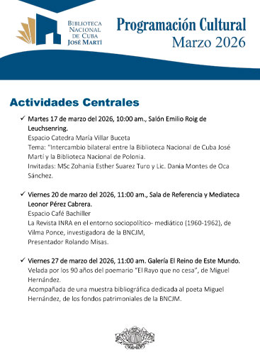Foto de Programación cultural Marzo 2026