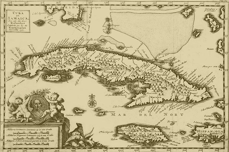 Mapa de Cuba antiguo