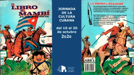 Foto de Jornada de la cultura cubana. Programa Nacional por la Lectura. Reseña de El libro del mambí. Autor: Juan Padrón. 