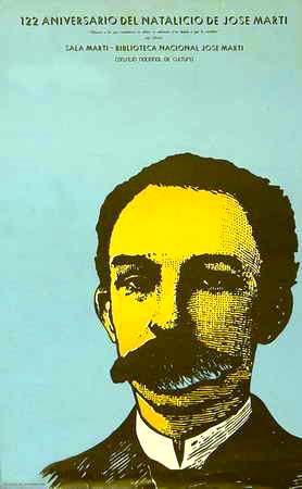 Foto de 122 aniversario del natalicio de José Martí. Sala Martí-biblioteca Nacional José Martí Fecha: [1974] Lugar: [La Habana]
