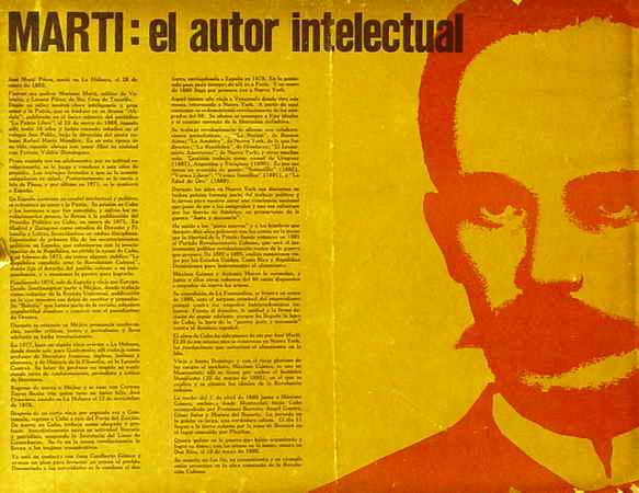 Foto de Martí: el autor intelectual. José Martí Pérez, nació en La Habana, el 28 de enero de 1853... Fecha: 197-] Lugar: [La Habana