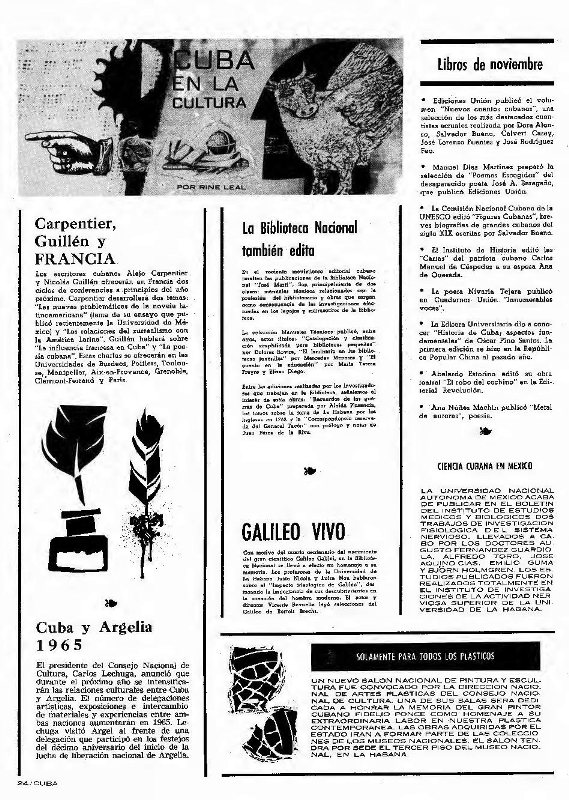 Foto de De la historia contada por las revistas cubanas de los sesenta. La Biblioteca Nacional en la revista Cuba (I)
