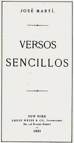 Foto de Versos Sencillos de José Martí