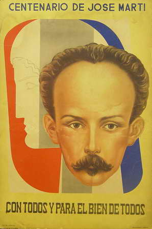Foto de Centenario de José Martí Autor: Enrique Caravia Montenegro Fecha: 1953] Lugar: [La Habana Técnica: Offset, col. Dimensiones: 75 x 51 cm
