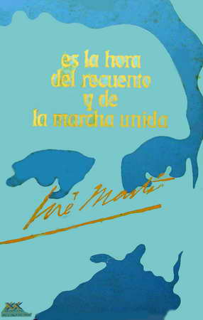 Foto de Es la hora del recuento y de la marcha unida. José Martí Fecha: [1979] Lugar: Isla de Pinos Técnica: Offset, col. Dimensiones: 60 x 39 cm.