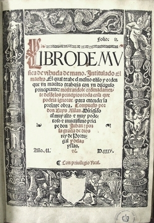 Foto de 120 Aniversario BNCJM-  Libro de música de vihuela de mano: precioso impreso musical del siglo XVI.  