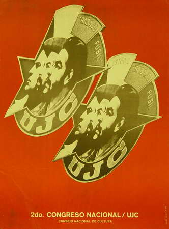 Foto de 2do. Congreso Nacional UJC Autor: Rolando de Oraá Carratalá Fecha: [1972] Lugar: [La Habana] Técnica: Offset, col. Dimensiones: 60 x 44 cm. Descriptores: UNIÓN DE JÓVENES COMUNISTAS. CONGRESO, 2o., HABANA, 1972.