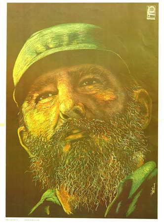 Foto de Fidel Castro Ruz. Pastel de Rafael Enríquez Autor: Rafael Enríquez Fecha: [198-] Lugar: [La Habana] Técnica: Offset, col. Dimensiones: 68 x 50 cm.