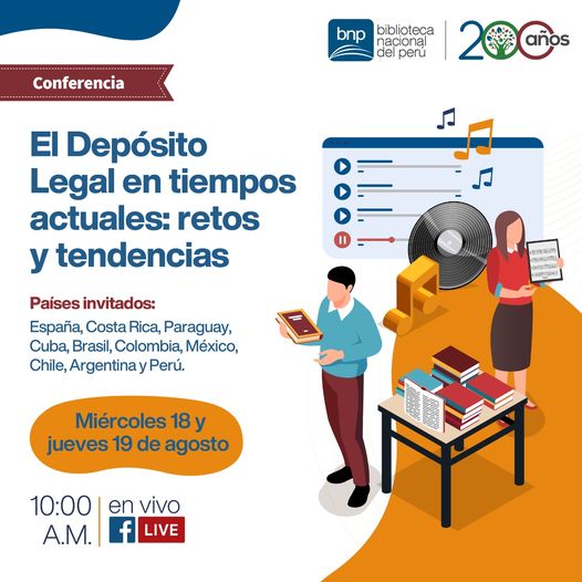 Foto de Nota de prensa. Conferencia virtual «El Depósito Legal en tiempos actuales: retos y tendencias»