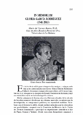 Foto de Mujeres de nuestra cultura. Gloria Julia García Rodríguez, historiadora e investigadora cubana