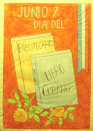Foto de Junio 7. Día del Bibliotecario y el Libro Cubano Autor: [Jesús Martínez] Fecha: 1974] Lugar: [La Habana Técnica: col. Dimensiones: 62 x 44 cm.